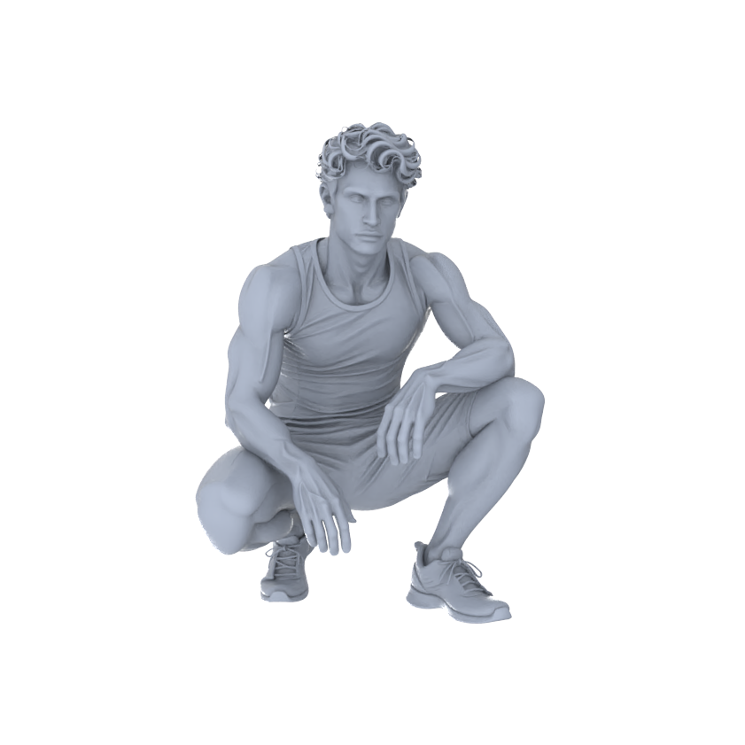 Detail view of Yao's Studio LYTR192 Muscular Men Resin Miniature Model 6-Figure Set, Unpainted Fitness & Combat Figures, DIY Painting Scene Decoration Miniatures Diorama Resin Figures Model