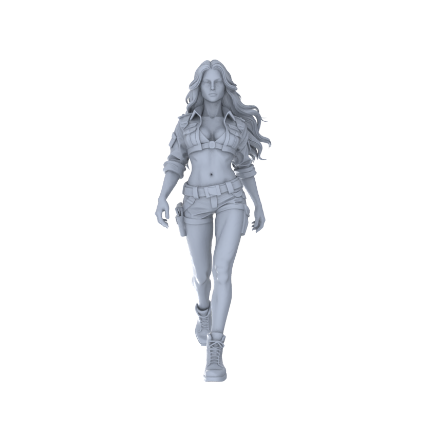Detail view of Yao's Studio LYTR193 Tactical Female Characters Resin Miniature Model 5-Figure Set, Unpainted Military Agent Figures, DIY Painting Scene Decoration Miniatures Diorama Resin Figures Model