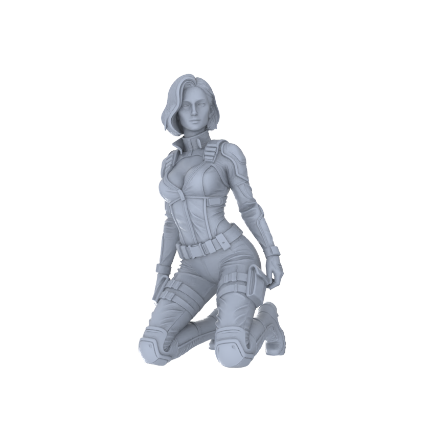 Detail view of Yao's Studio LYTR193 Tactical Female Characters Resin Miniature Model 5-Figure Set, Unpainted Military Agent Figures, DIY Painting Scene Decoration Miniatures Diorama Resin Figures Model