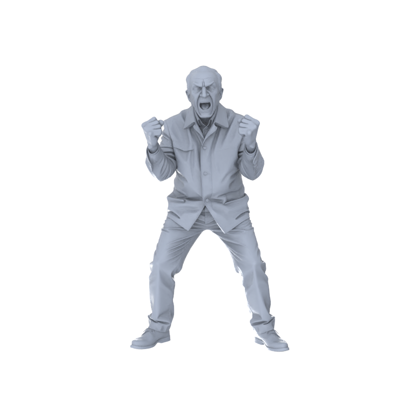 Detail view of Yao's Studio LYTR194  Angry Elderly Figures Resin Miniature Model 5-Figure Set, Unpainted Angry Emotion Figures, DIY Painting Scene Decoration Miniatures Diorama Resin Figures Model