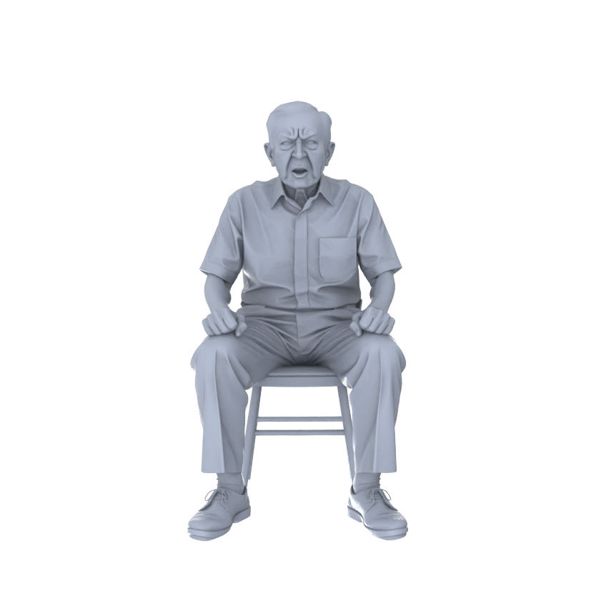Detail view of Yao's Studio LYTR194  Angry Elderly Figures Resin Miniature Model 5-Figure Set, Unpainted Angry Emotion Figures, DIY Painting Scene Decoration Miniatures Diorama Resin Figures Model