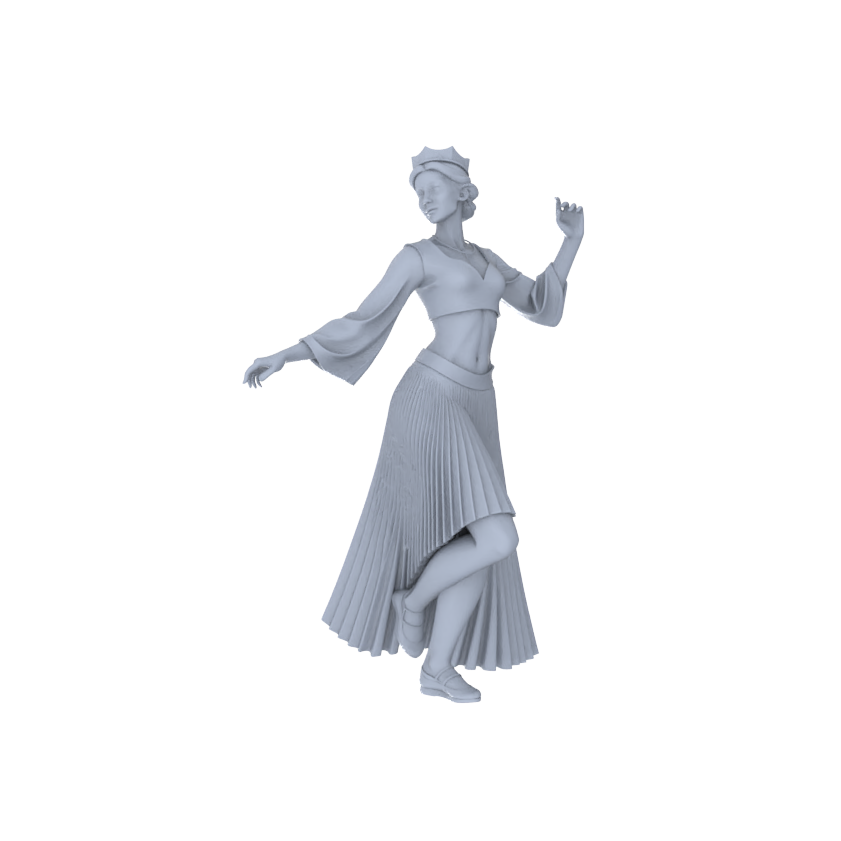 Detail view of Yao's Studio LYTR195 Ethnic Dance Women Resin Miniature Model 6-Figure Set, Unpainted Western Region Dance Figures, DIY Painting Scene Decoration Miniatures Diorama Resin Figures Model