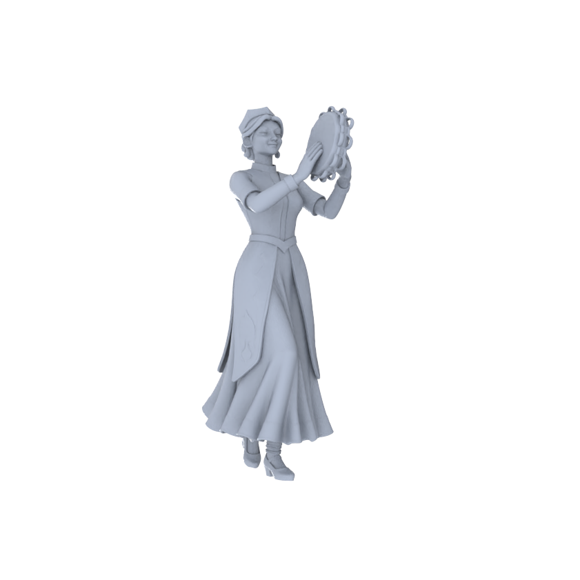 Detail view of Yao's Studio LYTR195 Ethnic Dance Women Resin Miniature Model 6-Figure Set, Unpainted Western Region Dance Figures, DIY Painting Scene Decoration Miniatures Diorama Resin Figures Model