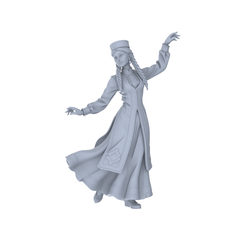 Detail view of Yao's Studio LYTR195 Ethnic Dance Women Resin Miniature Model 6-Figure Set, Unpainted Western Region Dance Figures, DIY Painting Scene Decoration Miniatures Diorama Resin Figures Model