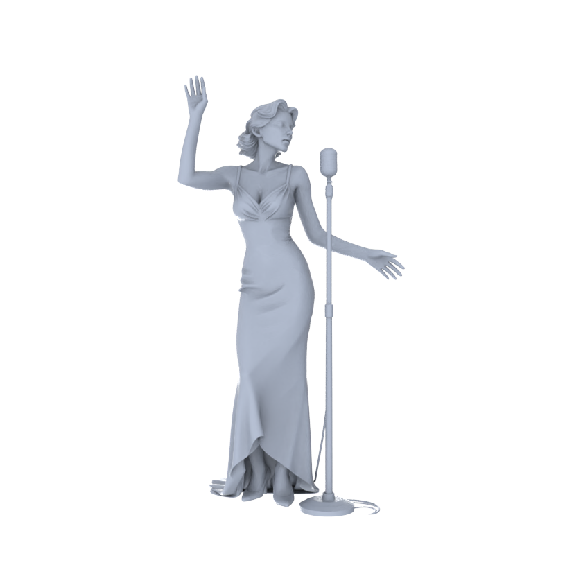 Detail view of Yao's Studio LYTR212 Unpainted Miniature 3-Piece Set - Live Performance Models for Lifelike Diorama Projects Miniatures Diorama Resin Figures Model