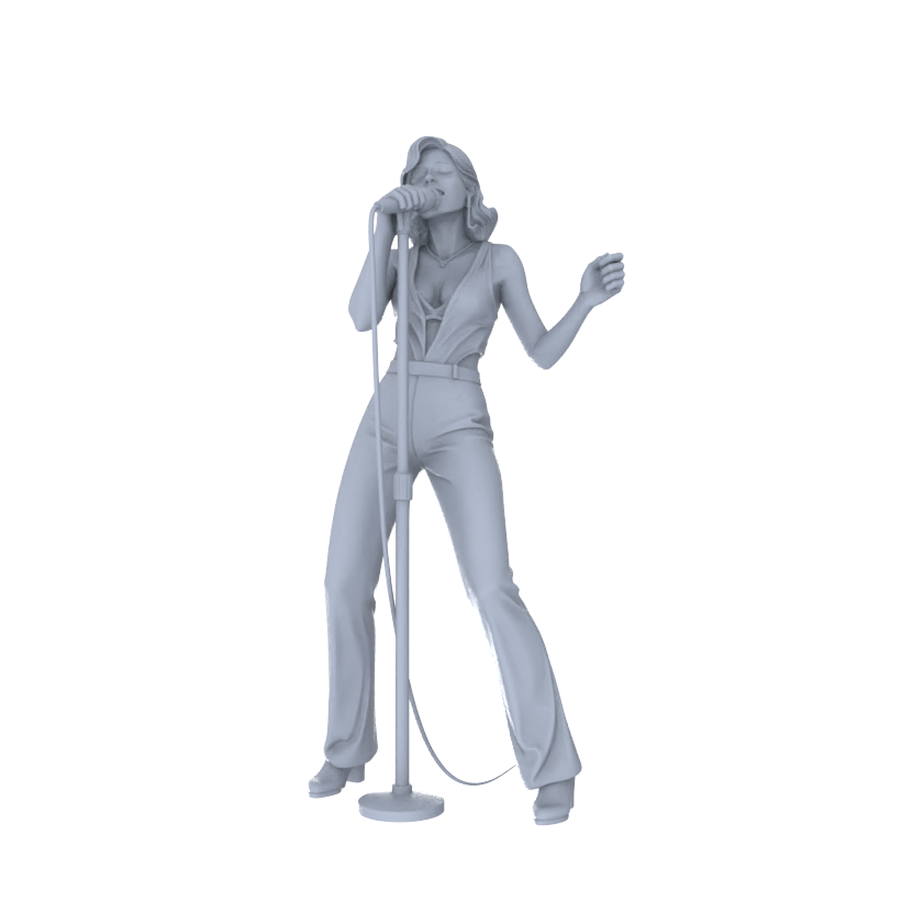 Detail view of Yao's Studio LYTR212 Unpainted Miniature 3-Piece Set - Live Performance Models for Lifelike Diorama Projects Miniatures Diorama Resin Figures Model