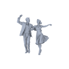 Detail view of Yao's Studio LYTR215 Unpainted Miniature 6-Piece Set - Party Crowd Models for Lifelike Diorama Projects Miniatures Diorama Resin Figures Model