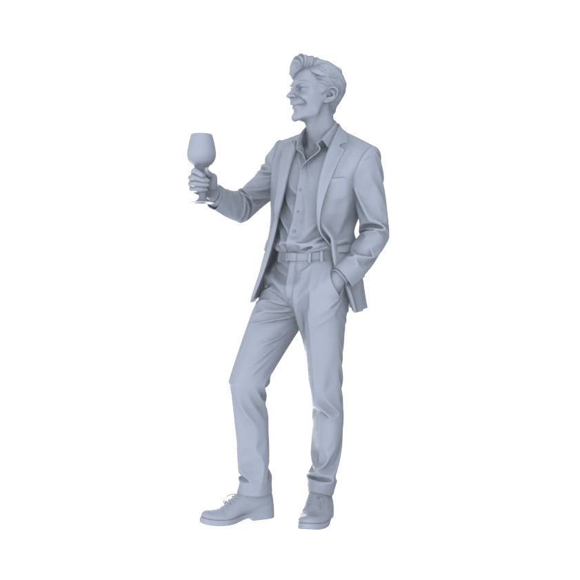 Detail view of Yao's Studio LYTR215 Unpainted Miniature 6-Piece Set - Party Crowd Models for Lifelike Diorama Projects Miniatures Diorama Resin Figures Model