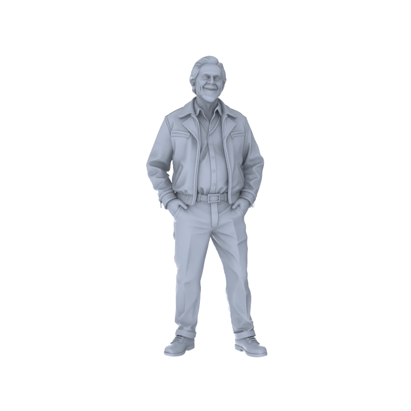 Detail view of Yao's Studio LYTR220 Unpainted Miniature Community Scene 5-Piece Set - Father with Stroller, Sports Teen & Pedestrians for Diorama Creation
 Miniatures Diorama Resin Figures Model