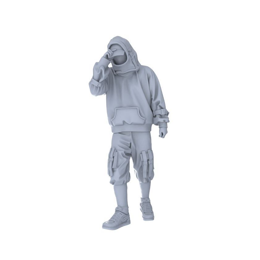 Detail view of Yao's Studio LYTR221 5-Piece Unpainted Miniature Urban Youth Set - Perfect for Street, Creative Market & Trendy Block Dioramas Miniatures Diorama Resin Figures Model