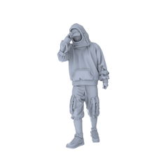 Detail view of Yao's Studio LYTR221 5-Piece Unpainted Miniature Urban Youth Set - Perfect for Street, Creative Market & Trendy Block Dioramas Miniatures Diorama Resin Figures Model