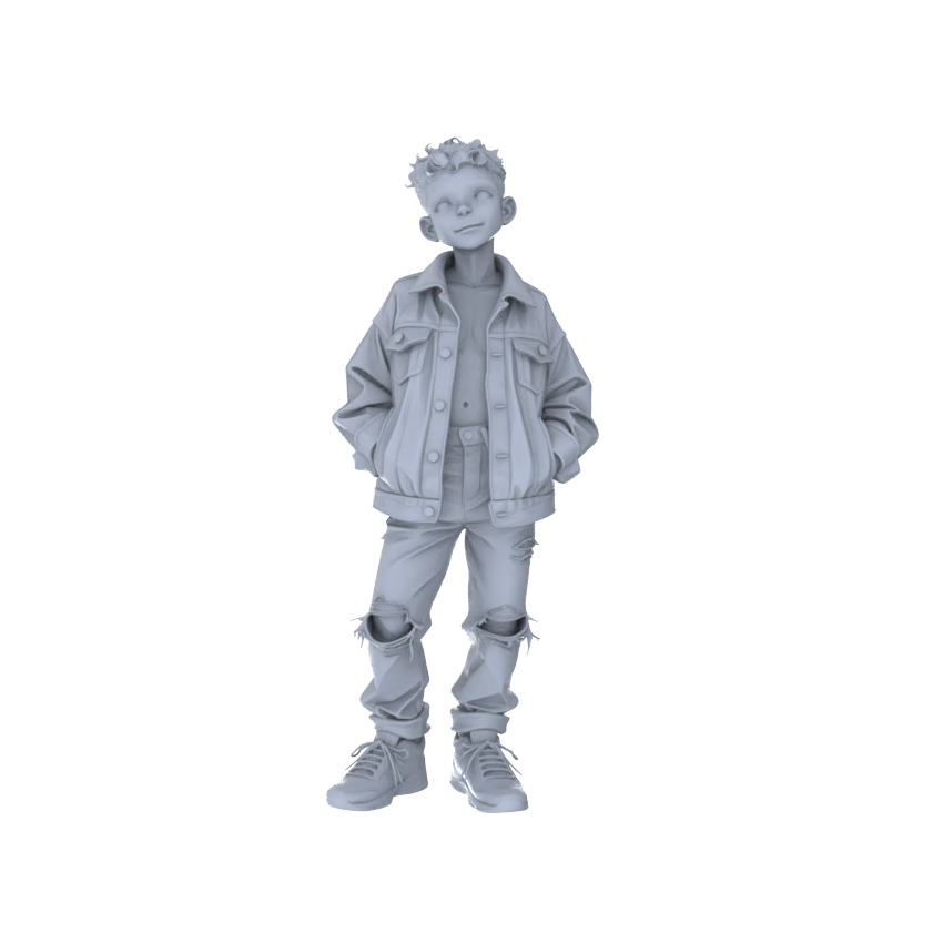 Detail view of Yao's Studio LYTR222 For Diorama & Painting Enthusiasts: 4-Piece Unpainted Miniature Set - Trendy Urban Youths for Street Scene Building Miniatures Diorama Resin Figures Model