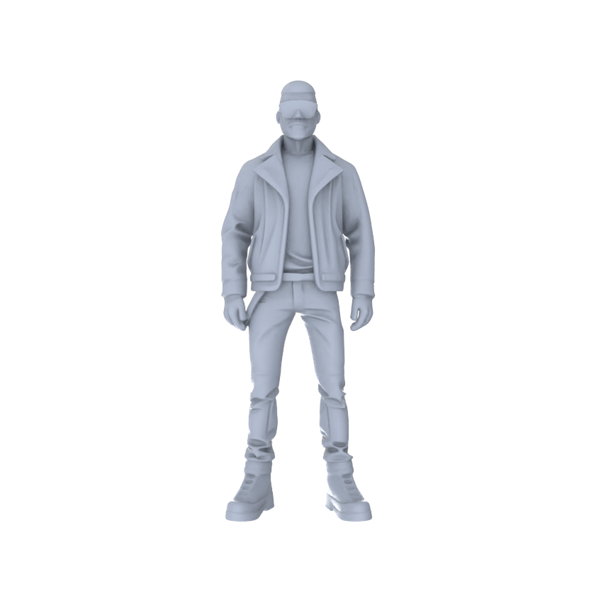 Detail view of Yao's Studio LYTR222 For Diorama & Painting Enthusiasts: 4-Piece Unpainted Miniature Set - Trendy Urban Youths for Street Scene Building Miniatures Diorama Resin Figures Model