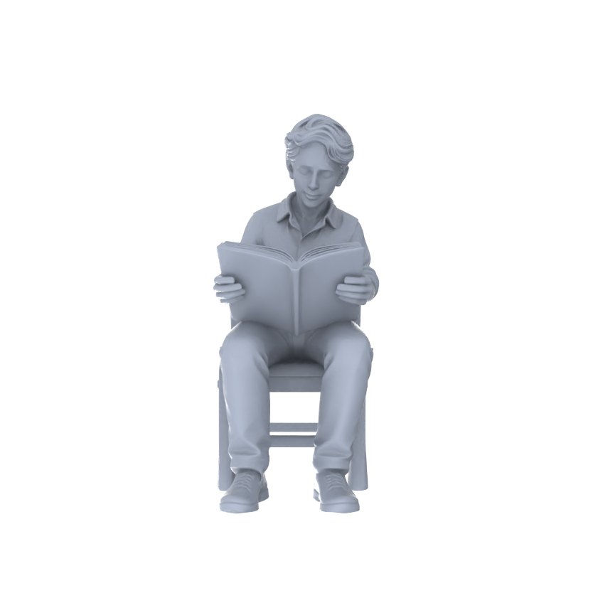 Detail view of Yao's Studio LYTR226 6-Piece Unpainted Miniature Cafe Scene Set - Seated Leisure Figures Perfect for Bookstore, Office & Shop Dioramas Miniatures Diorama Resin Figures Model