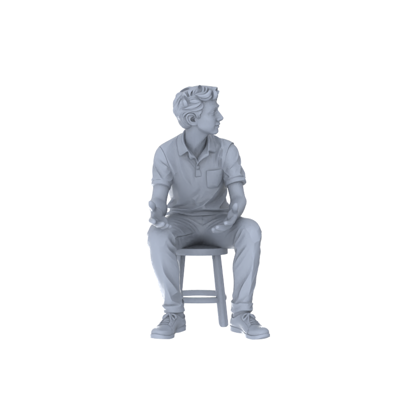 Detail view of Yao's Studio LYTR226 6-Piece Unpainted Miniature Cafe Scene Set - Seated Leisure Figures Perfect for Bookstore, Office & Shop Dioramas Miniatures Diorama Resin Figures Model
