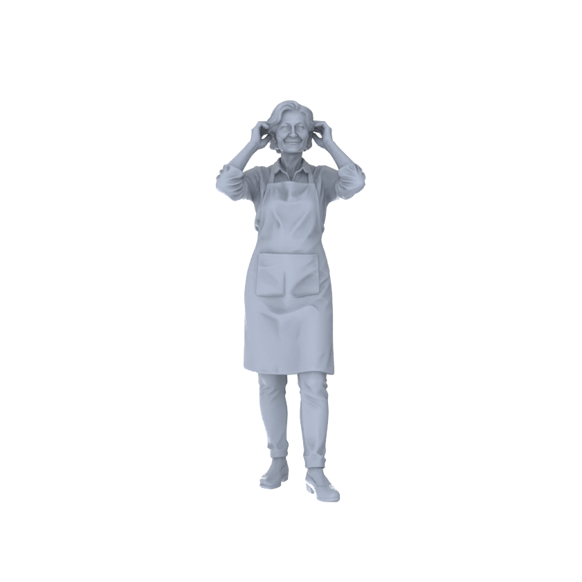 Detail view of Yao's Studio LYTR228 3-Piece Unpainted Miniature Bakery Set - Apron Staff Perfect for Cafe, Market & Dessert Shop Dioramas Miniatures Diorama Resin Figures Model