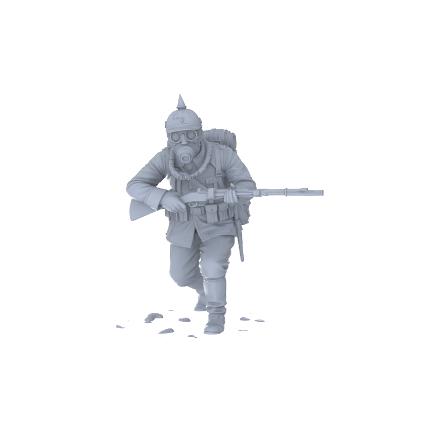 Detail view of MRY-SFW LYGR152 World War I German soldier military model military theme wargame model resin blank wargame miniature figure scene character figure hand painted Model