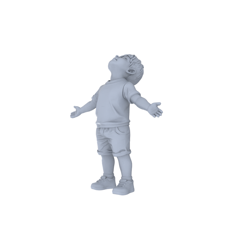 Detail view of Yao's Studio LYTR234  For Diorama & Painting Enthusiasts: 4-Piece Unpainted Miniature Set - Family Leisure with Grandparents, Parent & Child for Community Park Scenes Miniatures Diorama Resin Figures Model