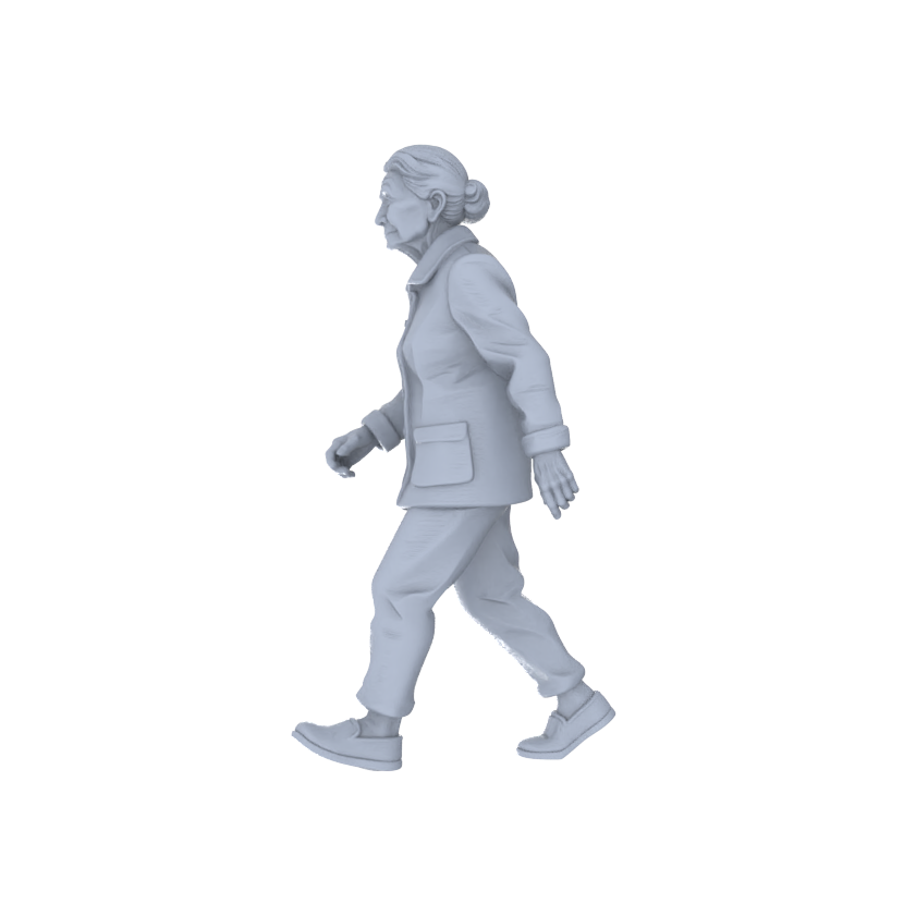 Detail view of Yao's Studio LYTR234  For Diorama & Painting Enthusiasts: 4-Piece Unpainted Miniature Set - Family Leisure with Grandparents, Parent & Child for Community Park Scenes Miniatures Diorama Resin Figures Model
