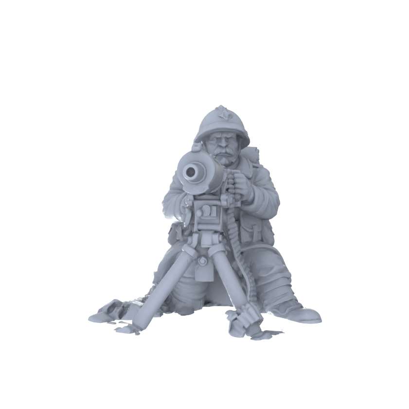 Detail view of MRY-SFW LYGR152 World War I German soldier military model military theme wargame model resin blank wargame miniature figure scene character figure hand painted Model