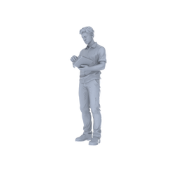 Detail view of Yao's Studio LYTR237  Unpainted Modern Male Figure 5-Pack, Miniature Diorama Accessories for Model Painters & Scene Enthusiasts Miniatures Diorama Resin Figures Model