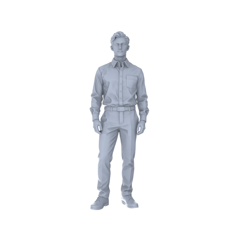 Detail view of Yao's Studio LYTR237  Unpainted Modern Male Figure 5-Pack, Miniature Diorama Accessories for Model Painters & Scene Enthusiasts Miniatures Diorama Resin Figures Model