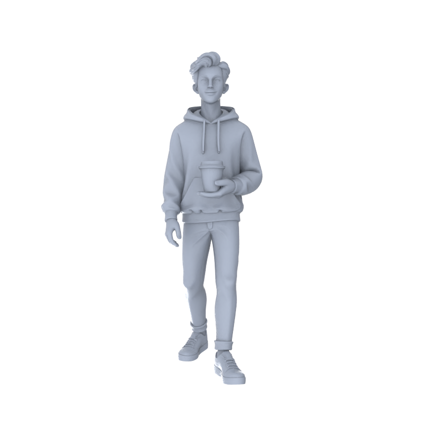 Detail view of Yao's Studio LYTr243 Unpainted Multi-Age Urban Pedestrian 6-Pack, Miniature Diorama Accessories for Model Painters & Scene Enthusiasts Miniatures Diorama Resin Figures Model