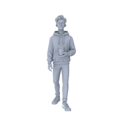 Detail view of Yao's Studio LYTr243 Unpainted Multi-Age Urban Pedestrian 6-Pack, Miniature Diorama Accessories for Model Painters & Scene Enthusiasts Miniatures Diorama Resin Figures Model