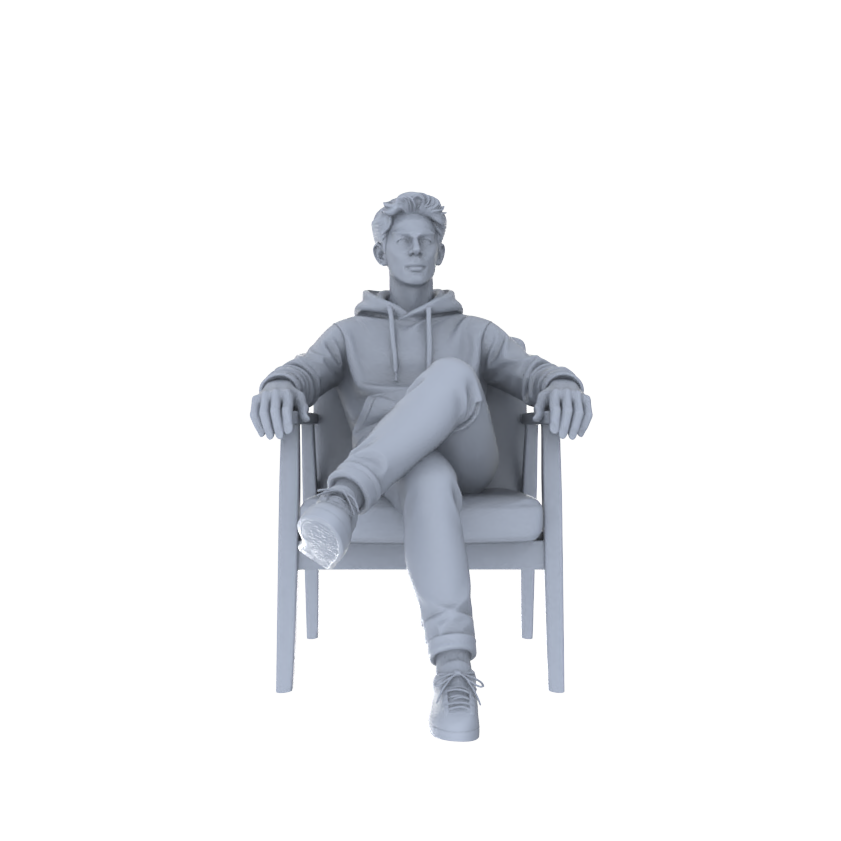 Detail view of Yao's Studio LYTR245 Miniature Leisure Seated Figure 5-Pack, Unpainted Diorama Models for Home & Caf¡§| Scene Building Miniatures Diorama Resin Figures Model