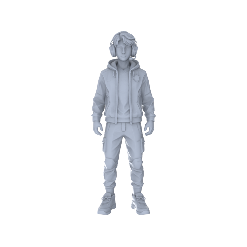 Detail view of Yao's Studio LYTR246 Esports & Tactical Characters Resin Miniature Model 6-Figure Set, Unpainted Gamer & Commander Figures, DIY Painting Scene Decoration Miniatures Diorama Resin Figures Model