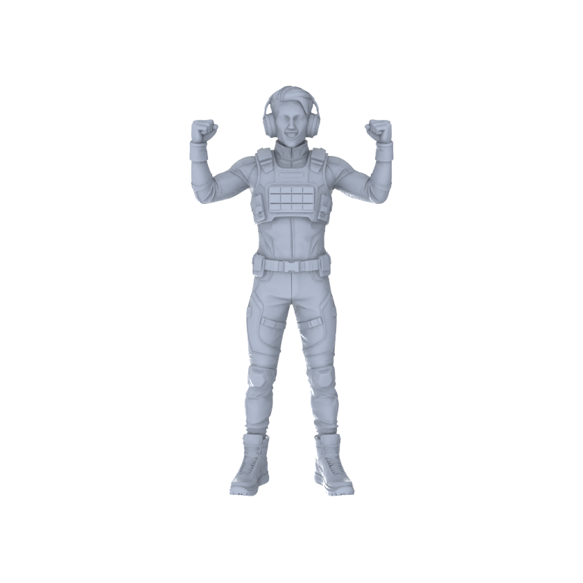 Detail view of Yao's Studio LYTR246 Esports & Tactical Characters Resin Miniature Model 6-Figure Set, Unpainted Gamer & Commander Figures, DIY Painting Scene Decoration Miniatures Diorama Resin Figures Model