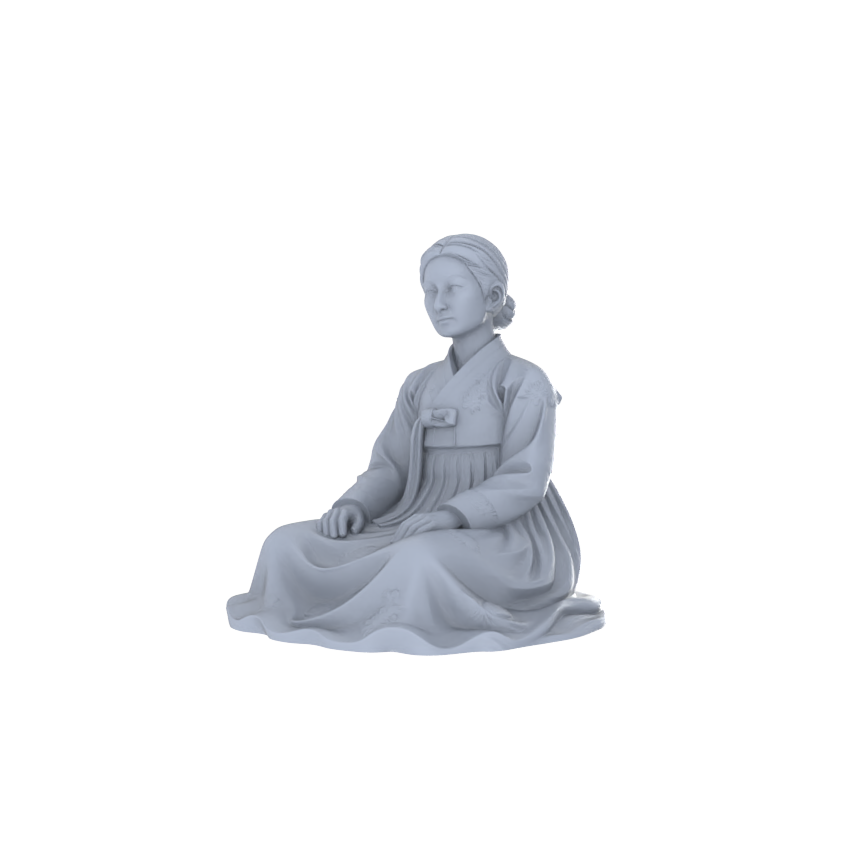 Detail view of Yao's Studio LYTR248 Korean Hanbok Women Resin Miniature Model 3-Figure Set, Unpainted Traditional Korean Dress Figures, DIY Painting Scene Decoration Miniatures Diorama Resin Figures Model