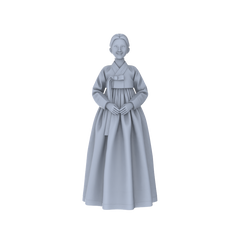 Detail view of Yao's Studio LYTR248 Korean Hanbok Women Resin Miniature Model 3-Figure Set, Unpainted Traditional Korean Dress Figures, DIY Painting Scene Decoration Miniatures Diorama Resin Figures Model