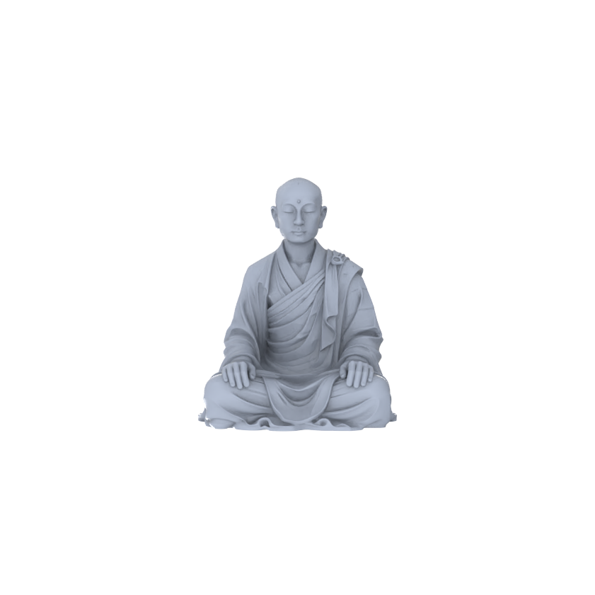 Detail view of Yao's Studio LYTR249  Monk Figures Resin Miniature Model 3-Figure Set, Unpainted Meditation & Walking Figures, DIY Painting Scene Decoration Miniatures Diorama Resin Figures Model