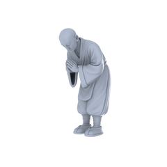 Detail view of Yao's Studio LYTR249  Monk Figures Resin Miniature Model 3-Figure Set, Unpainted Meditation & Walking Figures, DIY Painting Scene Decoration Miniatures Diorama Resin Figures Model