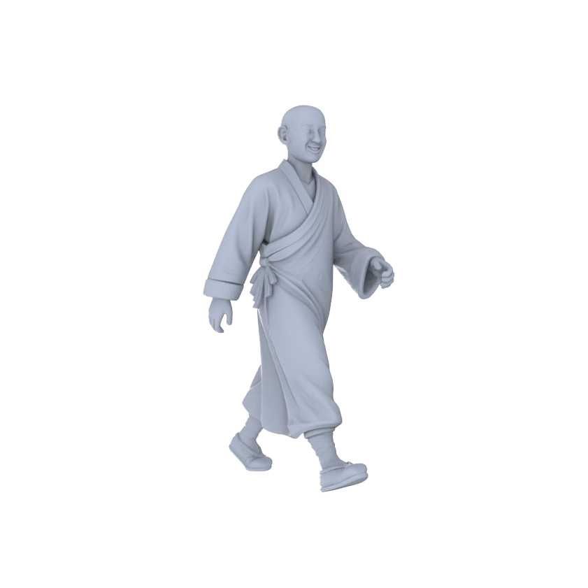 Detail view of Yao's Studio LYTR249  Monk Figures Resin Miniature Model 3-Figure Set, Unpainted Meditation & Walking Figures, DIY Painting Scene Decoration Miniatures Diorama Resin Figures Model
