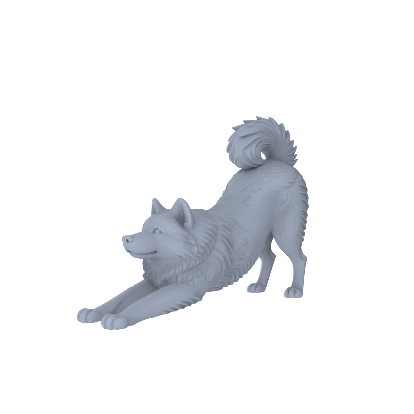 Detail view of Yao's Studio LYTR251  Alaskan Malamute Resin Miniature Model 5-Figure Set, Unpainted Cute Interactive Pet Figures, DIY Painting Scene Decoration Miniatures Diorama Resin Figures Model