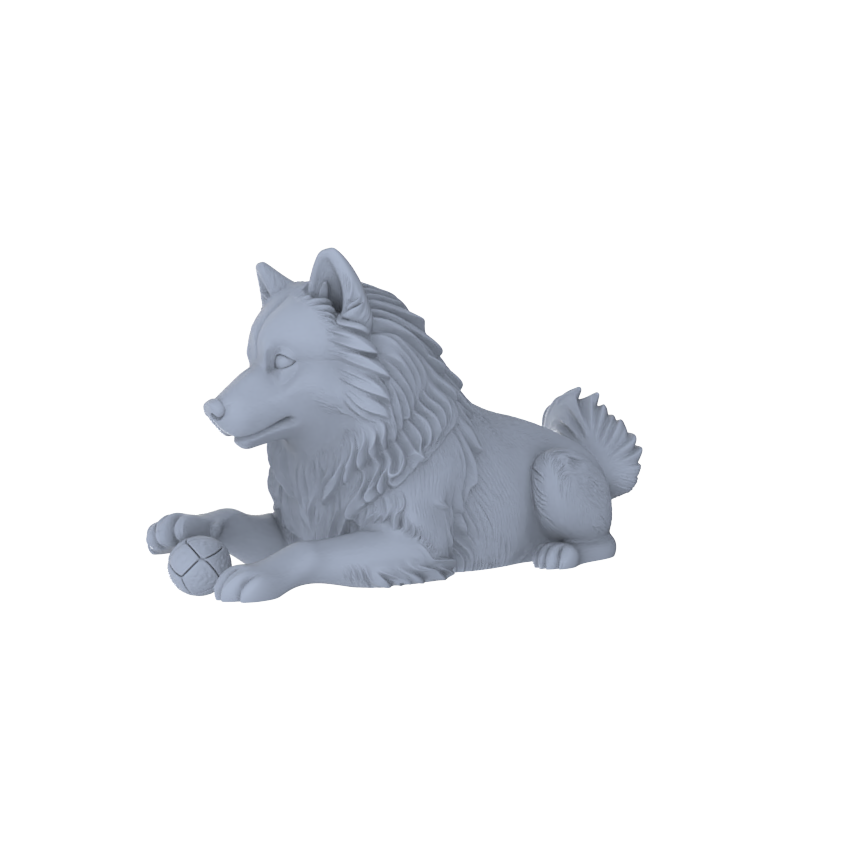 Detail view of Yao's Studio LYTR251  Alaskan Malamute Resin Miniature Model 5-Figure Set, Unpainted Cute Interactive Pet Figures, DIY Painting Scene Decoration Miniatures Diorama Resin Figures Model