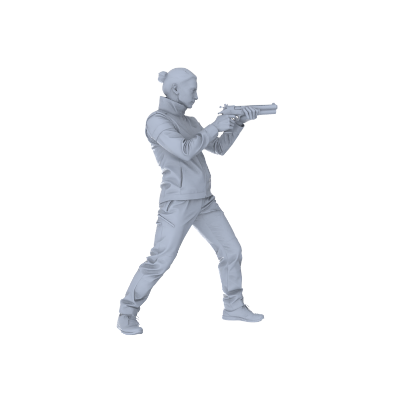 Detail view of Yao's Studio LYTR142 Shooting Tactical Scene Resin Miniature Model 2-Figure Set - Shooter Figures Unpainted DIY Model Painting Tactical Scene Decor 1set Model