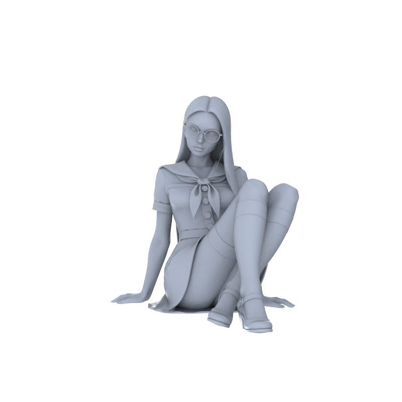 Detail view of MRY-SFW LYTR144A Modern Academy-Style Seated Female Single 1pc Model
