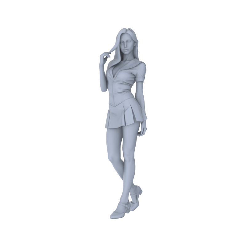 Detail view of Yao's Studio LYTR144  Sailor Suit Girls Resin Miniature Model 6-Figure Set - Young Girl Figures Unpainted DIY Model Decor 1set Model
