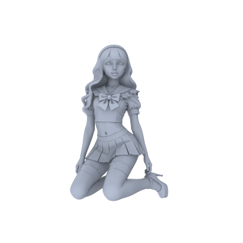 Detail view of Yao's Studio LYTR144  Sailor Suit Girls Resin Miniature Model 6-Figure Set - Young Girl Figures Unpainted DIY Model Decor 1set Model