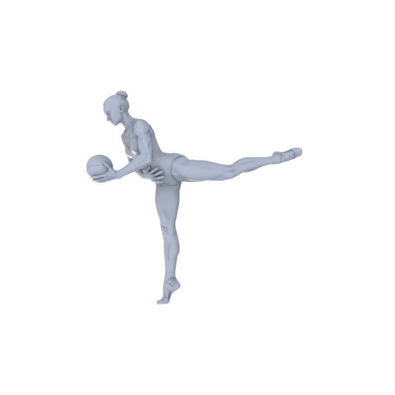 Detail view of Yao's Studio LYTR145  Rhythmic Gymnastics Scene Resin Miniature Model 6-Figure Set - Gymnast Figures Unpainted DIY Model Painting Sports Scene Decor 1set Model