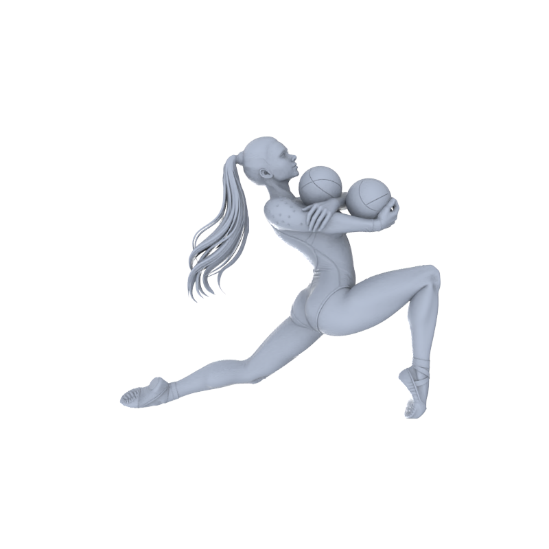 Detail view of Yao's Studio LYTR145  Rhythmic Gymnastics Scene Resin Miniature Model 6-Figure Set - Gymnast Figures Unpainted DIY Model Painting Sports Scene Decor 1set Model