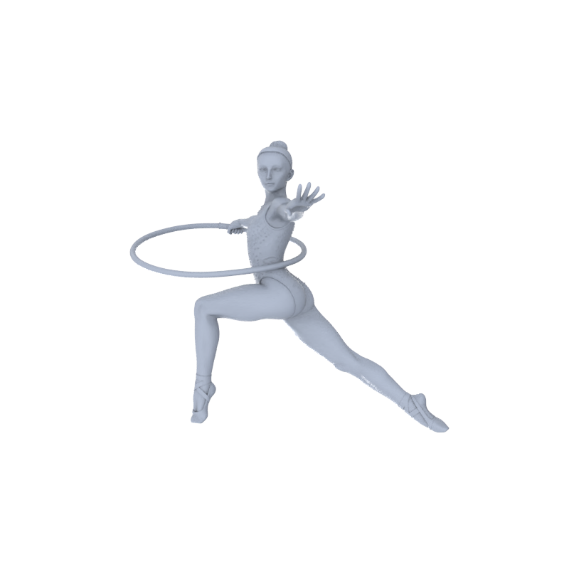 Detail view of Yao's Studio LYTR145  Rhythmic Gymnastics Scene Resin Miniature Model 6-Figure Set - Gymnast Figures Unpainted DIY Model Painting Sports Scene Decor 1set Model