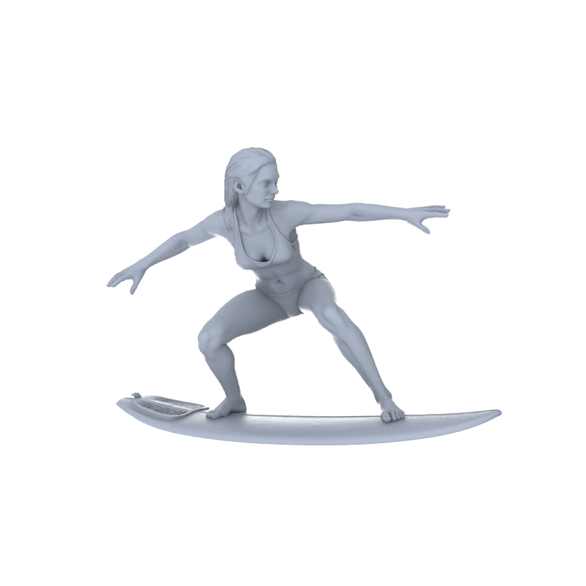 Detail view of Yao's Studio LYTR146 Surfing Scene Resin Miniature Model 4-Figure Set, Unpainted Surfer Figures, DIY Painting Beach Scene Decoration 1set Model