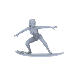 Detail view of Yao's Studio LYTR146 Surfing Scene Resin Miniature Model 4-Figure Set, Unpainted Surfer Figures, DIY Painting Beach Scene Decoration 1set Model