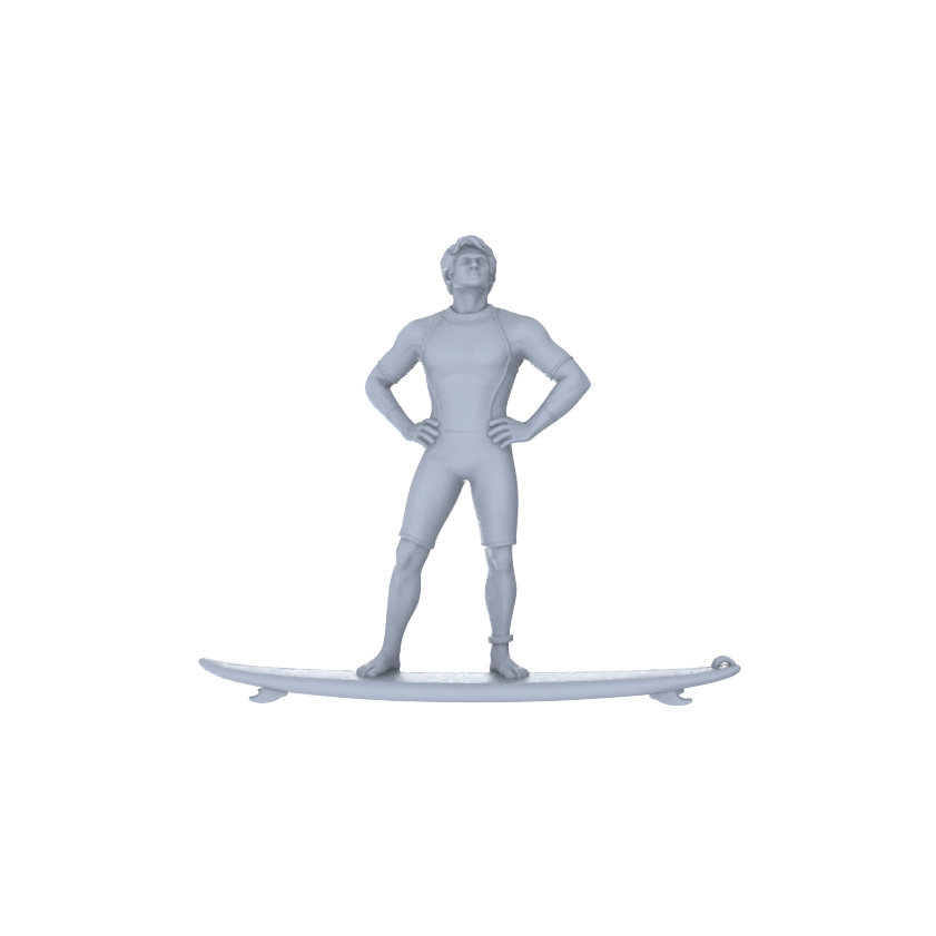 Detail view of Yao's Studio LYTR146 Surfing Scene Resin Miniature Model 4-Figure Set, Unpainted Surfer Figures, DIY Painting Beach Scene Decoration 1set Model