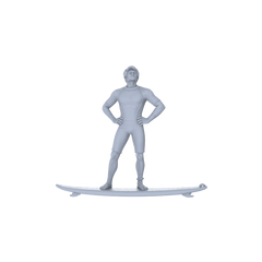 Detail view of Yao's Studio LYTR146 Surfing Scene Resin Miniature Model 4-Figure Set, Unpainted Surfer Figures, DIY Painting Beach Scene Decoration 1set Model