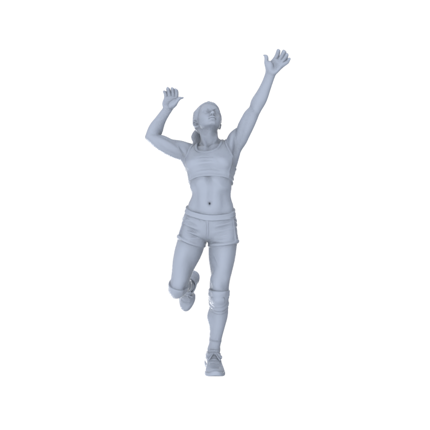 Detail view of Yao's Studio LYTR147  Volleyball Scene Resin Miniature Model 4-Figure Set, Unpainted Volleyball Player Figures, DIY Painting Sports Scene Decoration 1set Model